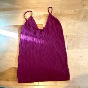 Free People cami with cross design in the middle